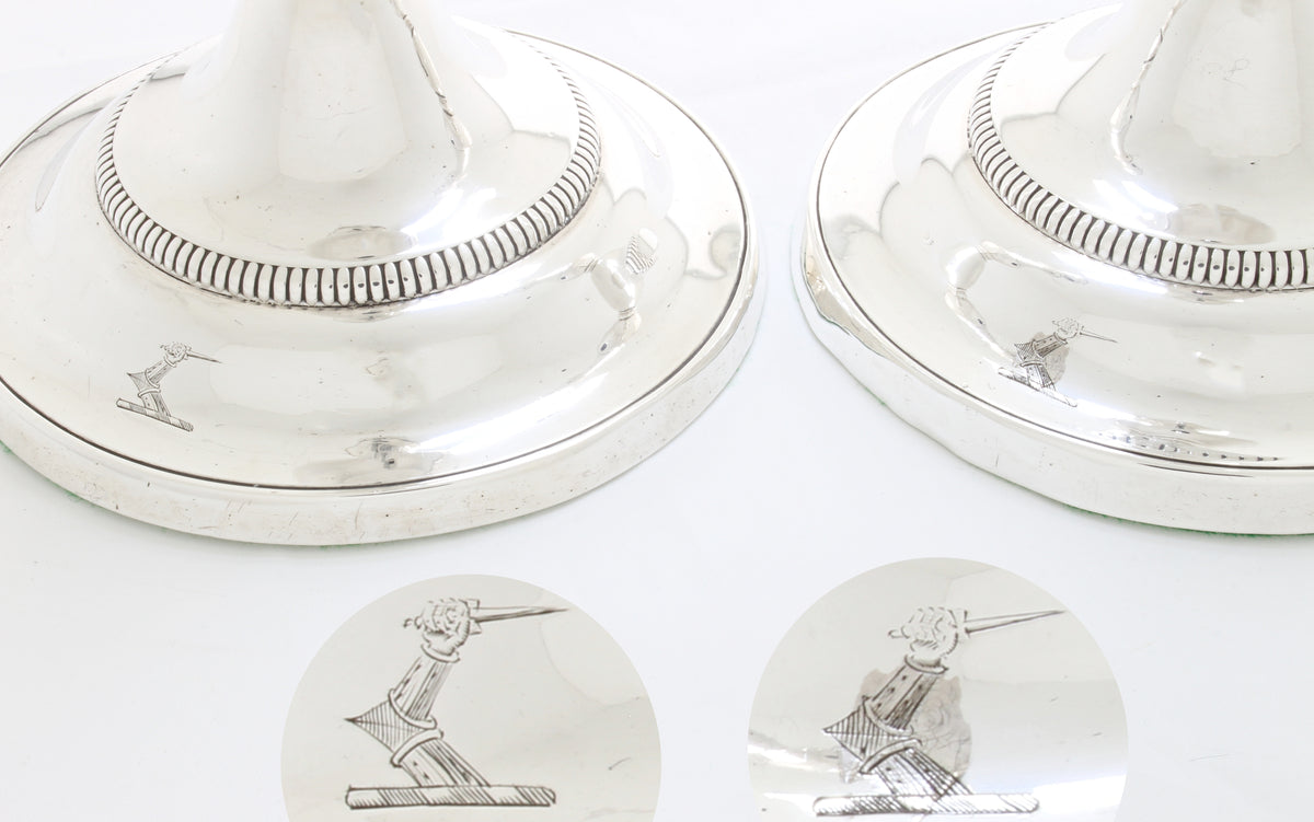 Grote Antieke Georgische Sterling Zilveren kandelaars 1803