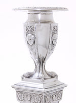 Antiek paar zilveren tafel­kandelaars