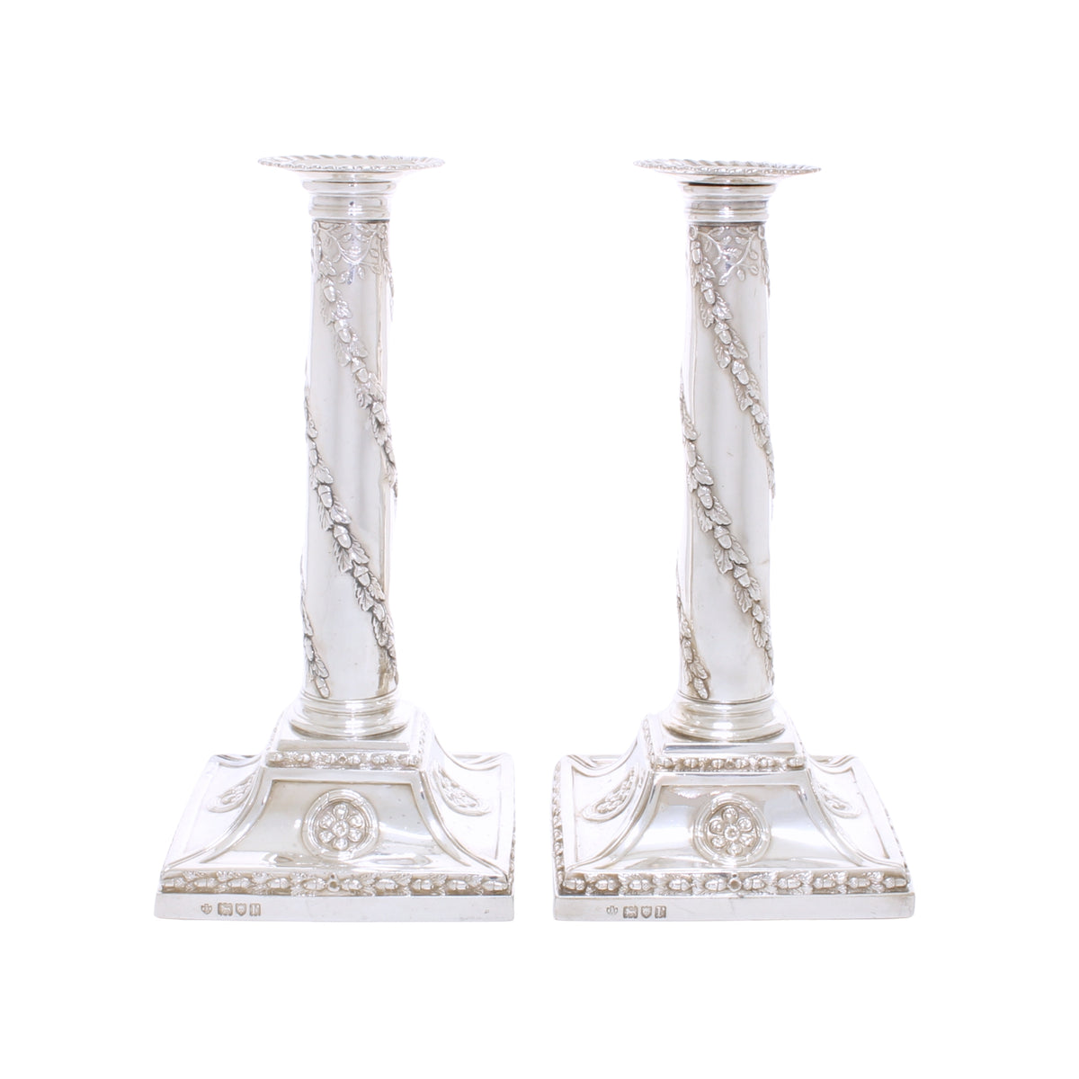Zilveren kaars houders, massief sterling zilver