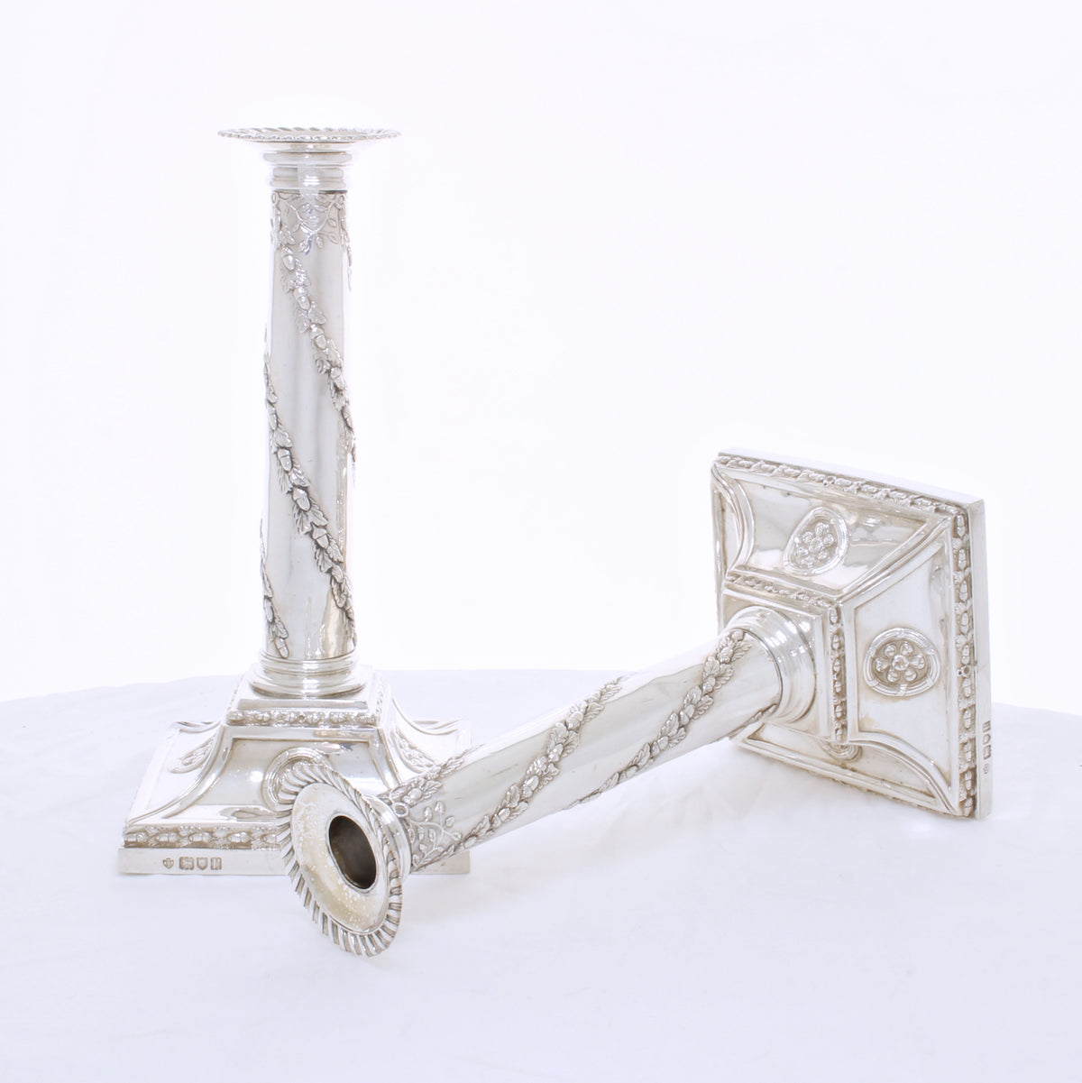 Zilveren kaars houders, massief sterling zilver