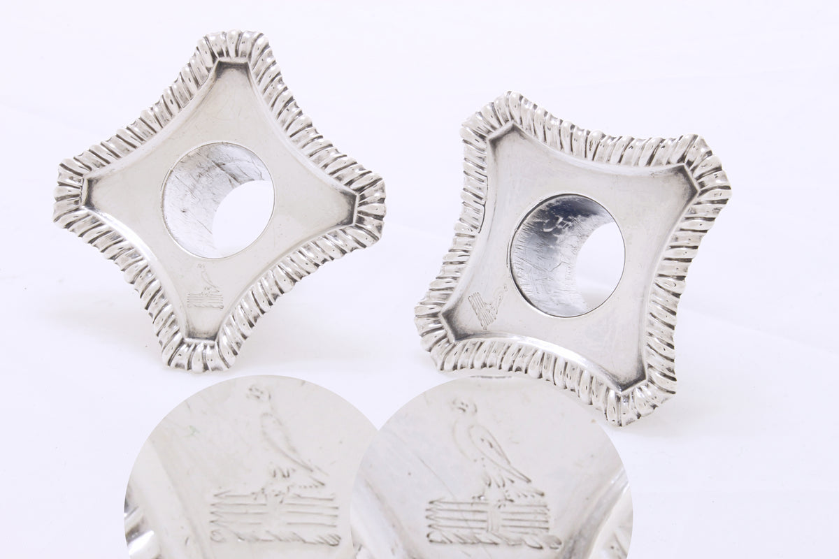 Antiek zilveren set kandelaars van vier 1770 - 1772