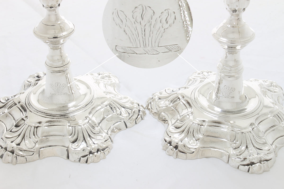 Antieke Zilveren Kandelaars George II 1752 & 1763 – John & William Cafe