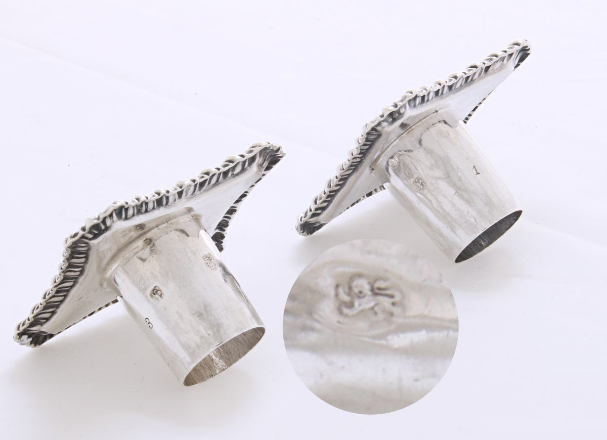 Antiek zilveren set kandelaars van vier 1770 - 1772