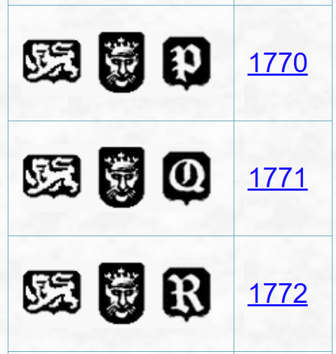 Antiek zilveren set kandelaars van vier 1770 - 1772