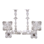 Antiek zilveren set kandelaars van vier 1833