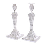 Antiek paar zilveren tafel­kandelaars