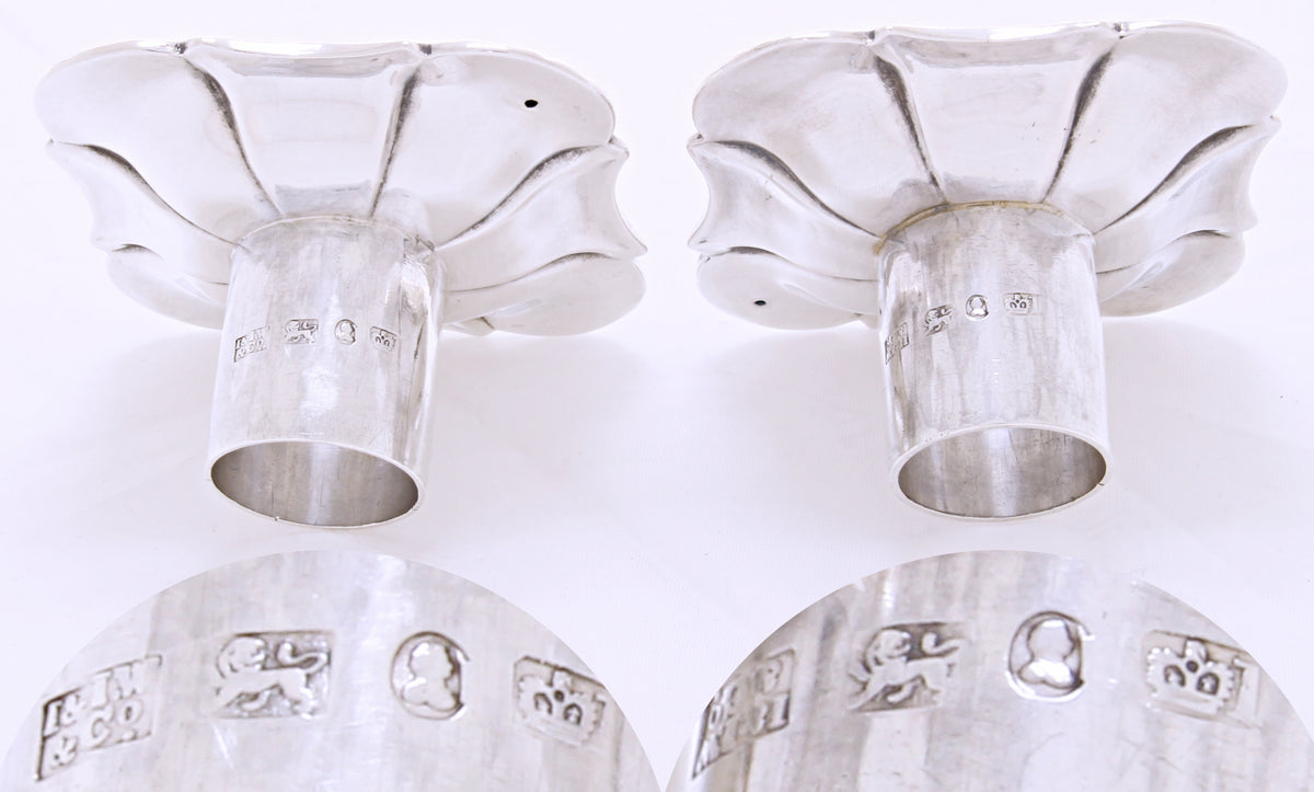 Antiek zilveren set kandelaars van vier 1833