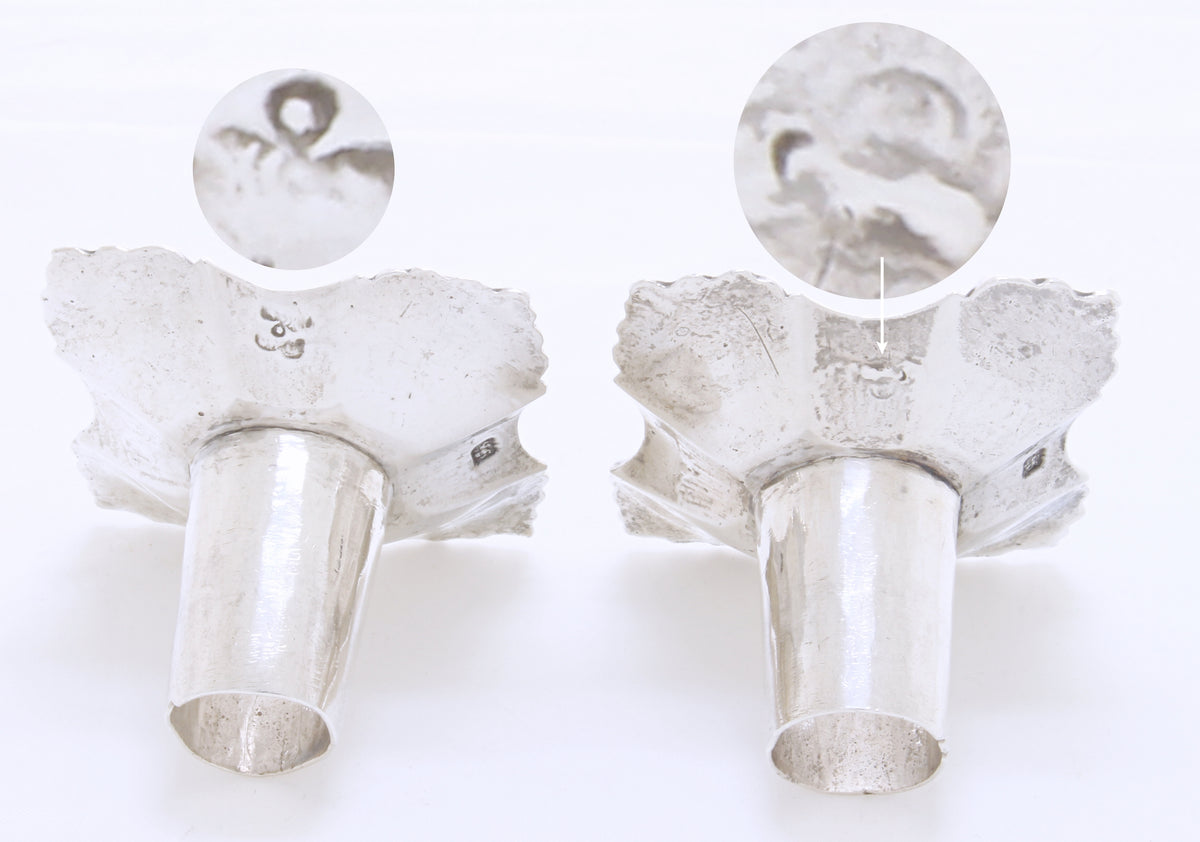 Massief Zilveren kandelaars George 2e