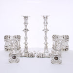 Antiek zilveren set kandelaars van vier 1833