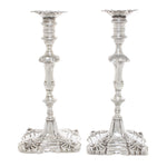 2 hoge russische zilveren kandelaars