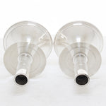 2 zilveren Amerikaanse kandelaars liggend