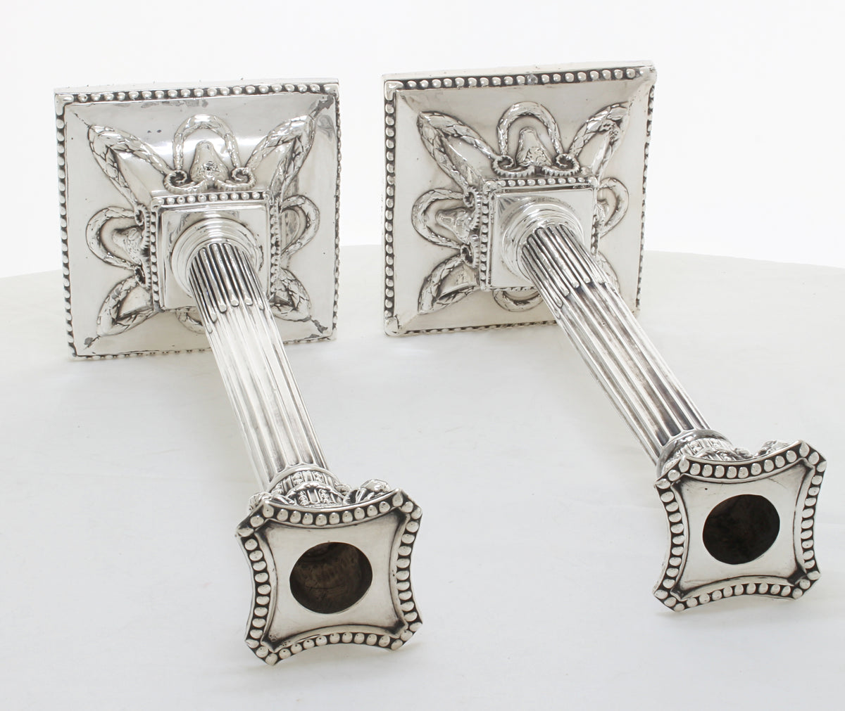 Set van 4 Antiek zilveren kandelaars 1772