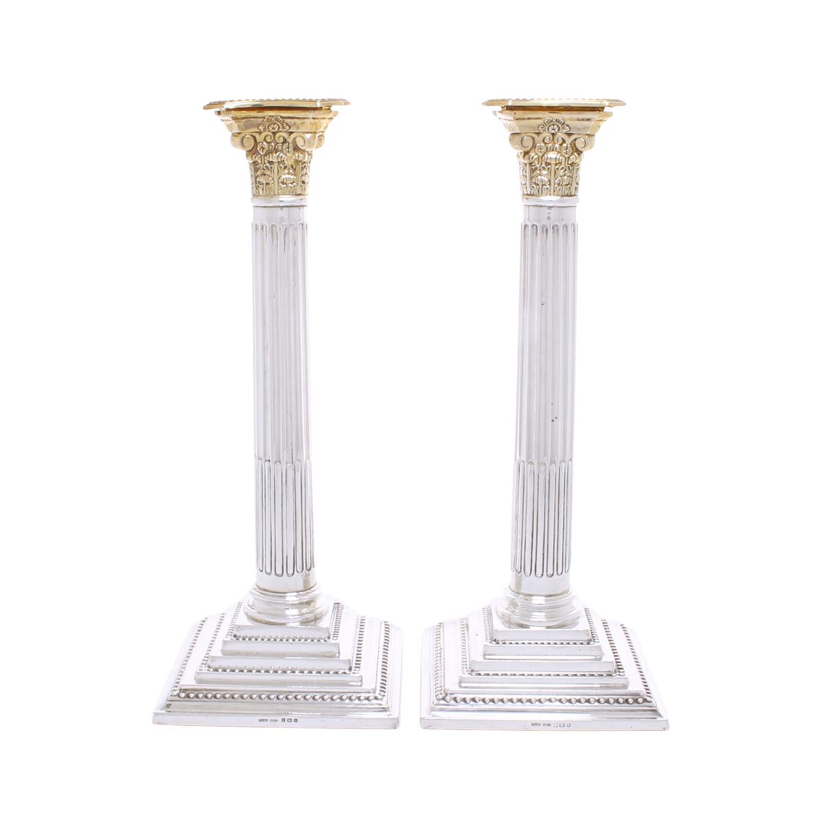 Modern Engels zilveren kandelaars