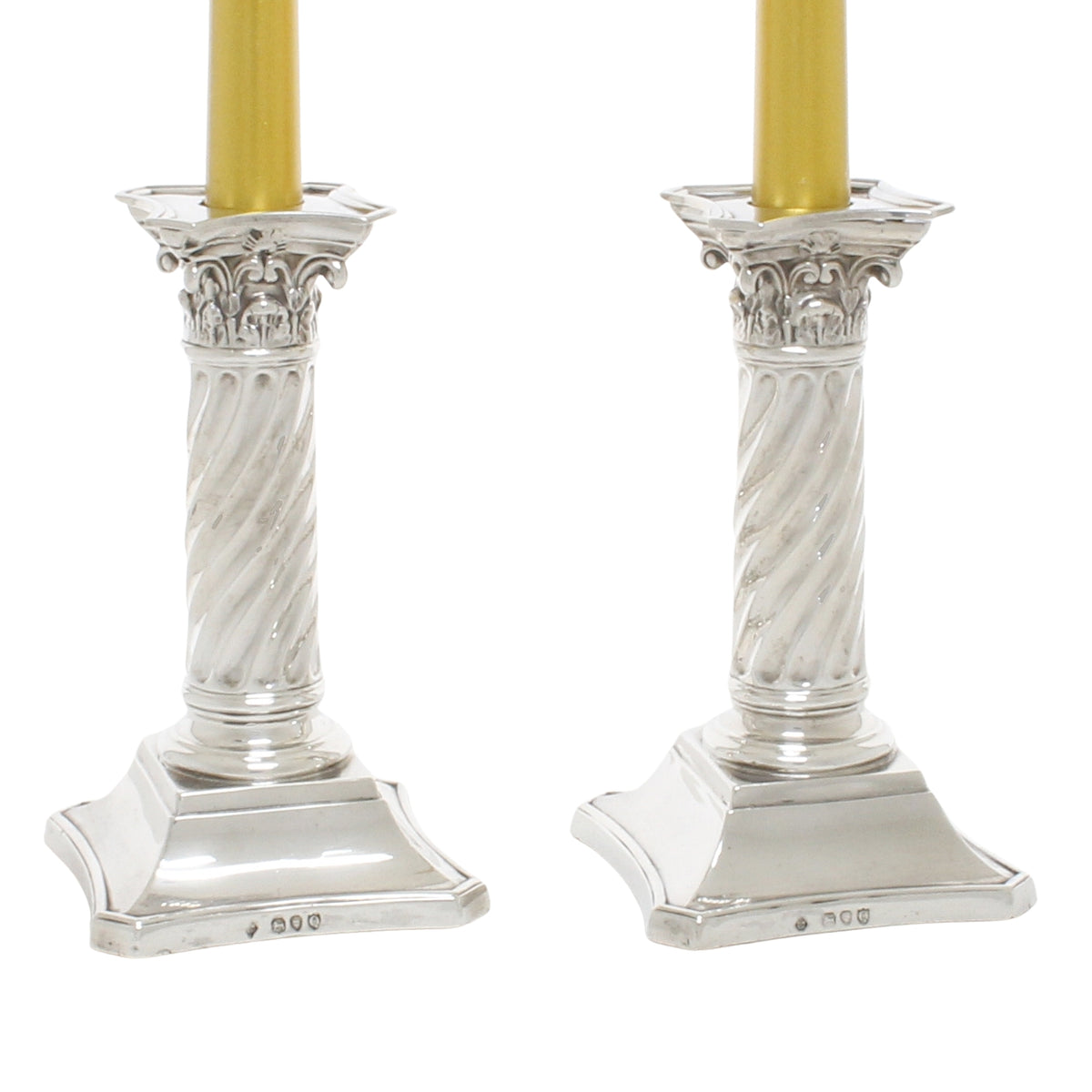 Korintische kandelaars Antiek Victoriaans Sterling Zilver 1891