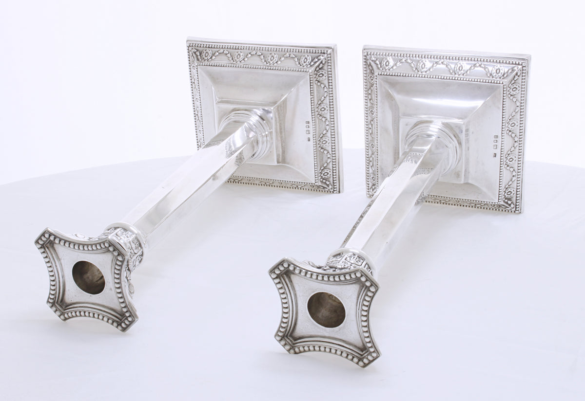 Massief Sterling zilveren tafelkandelaars