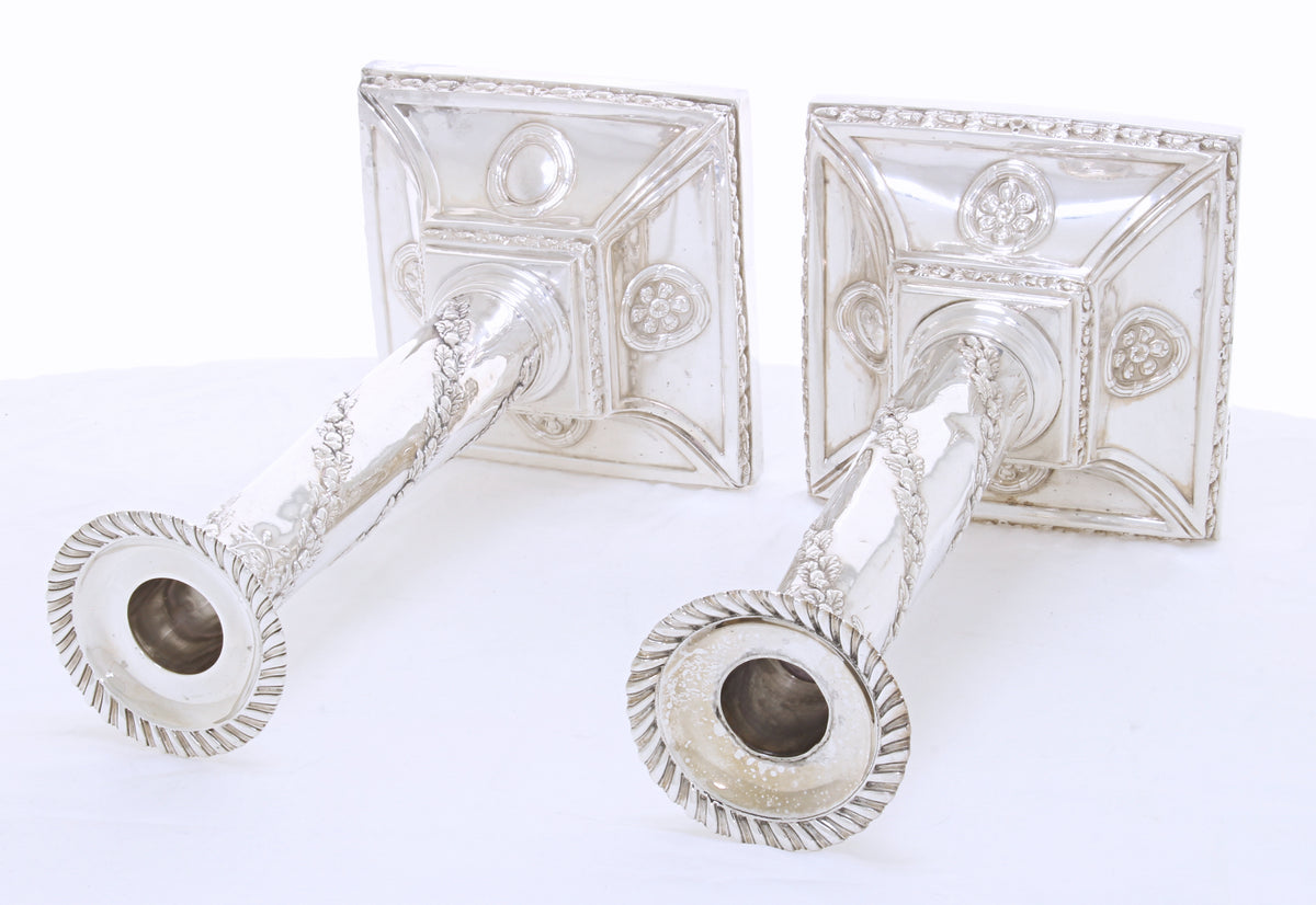 Zilveren kaars houders, massief sterling zilver