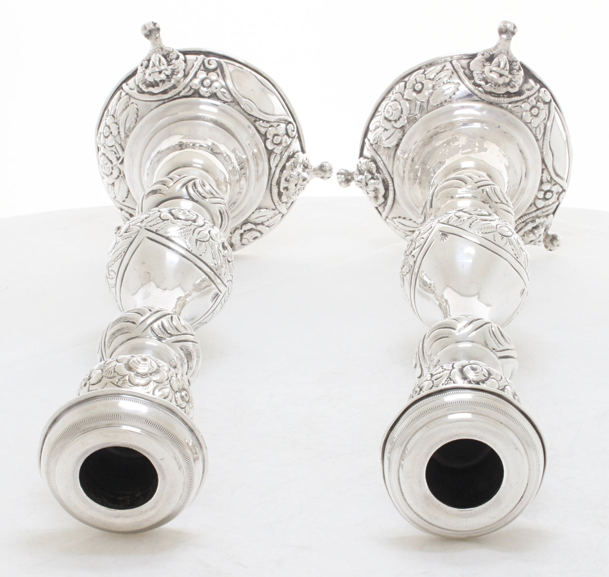 Jewish silver candlesticks English