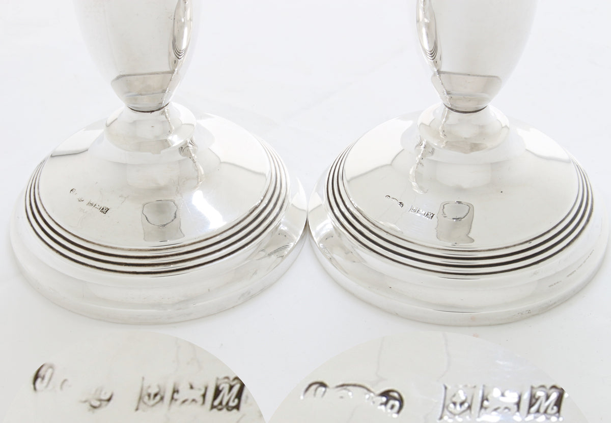 Engelse zilveren kaarshouders uit Birmingham