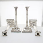 Set van 4 Antiek zilveren kandelaars 1772