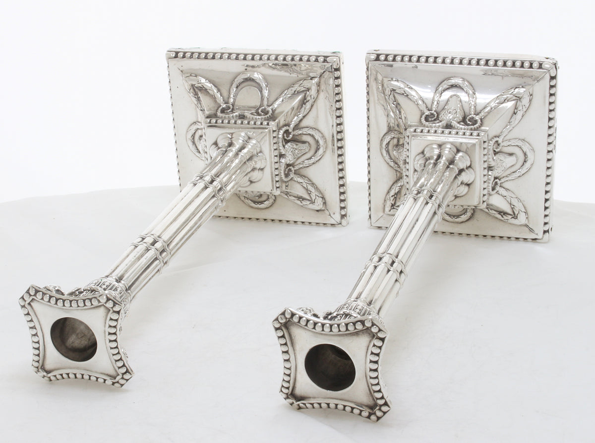 Set van 4 Antiek zilveren kandelaars 1772