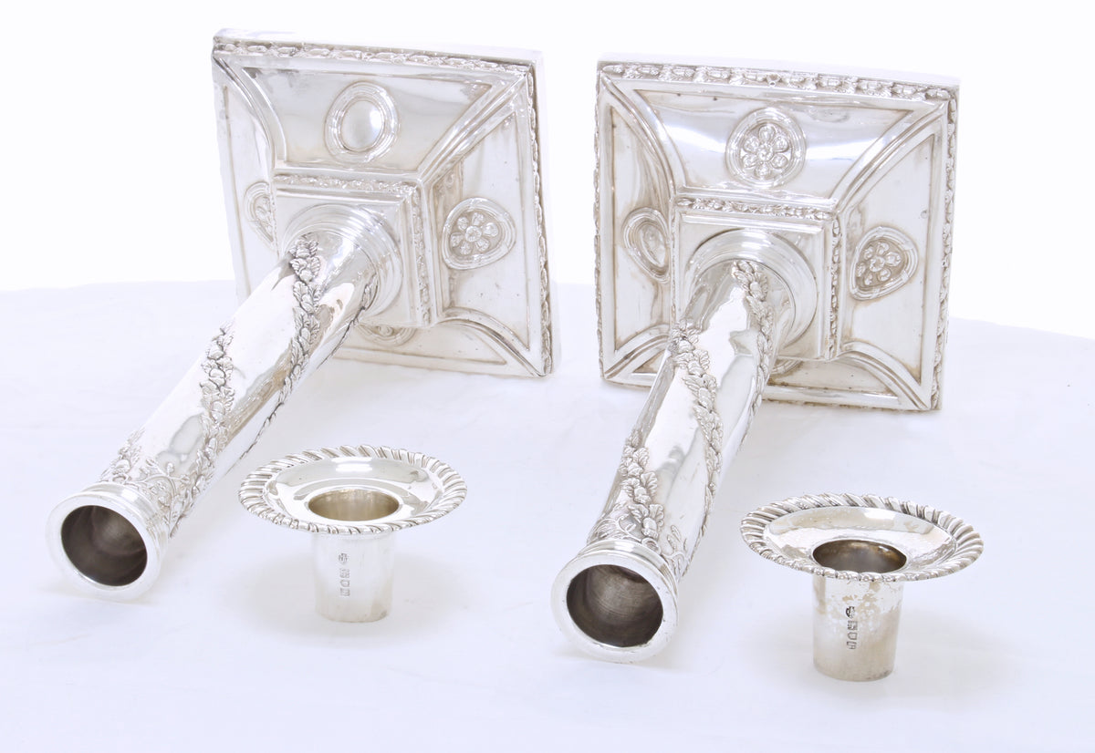 Zilveren kaars houders, massief sterling zilver