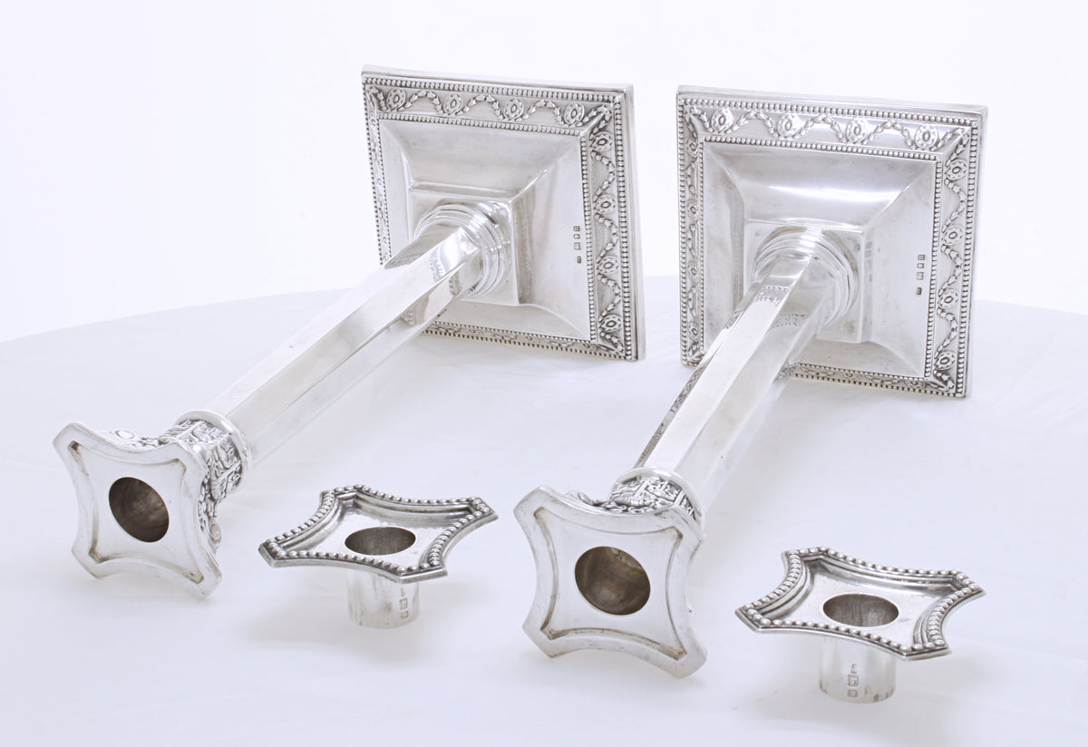 Massief Sterling zilveren tafelkandelaars