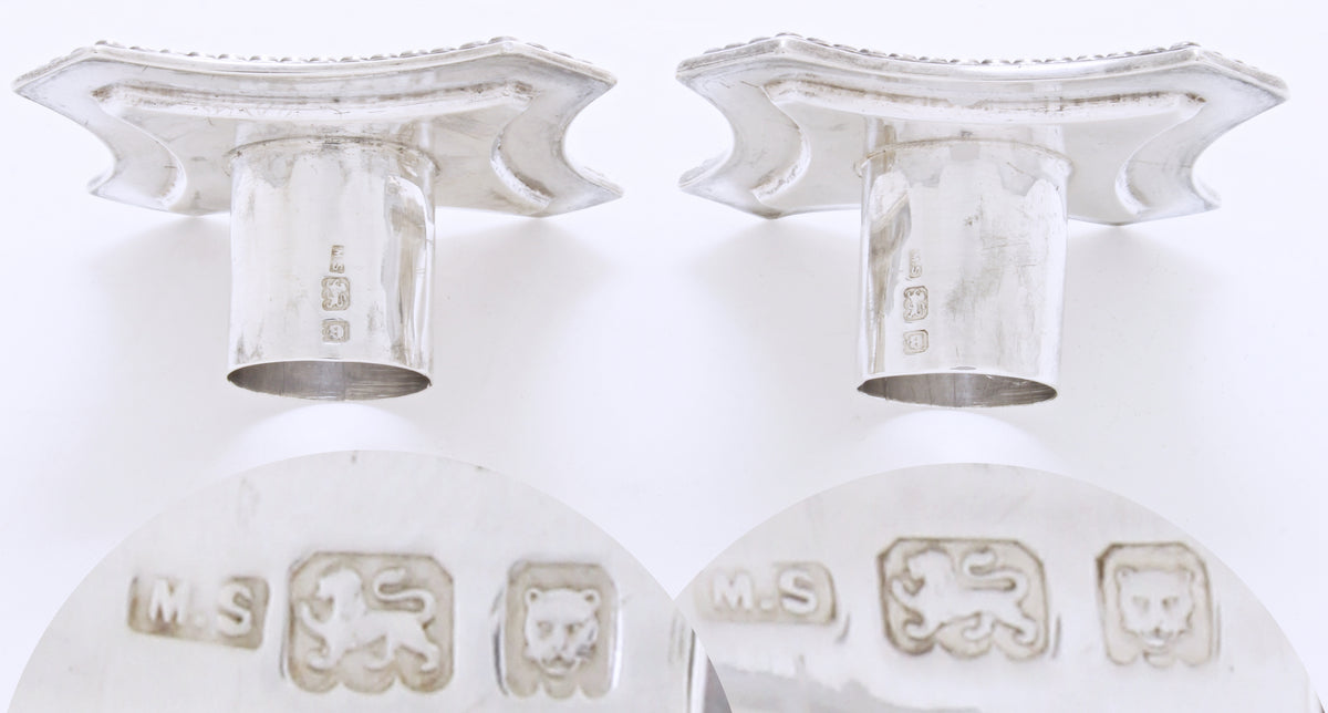 Massief Sterling zilveren tafelkandelaars
