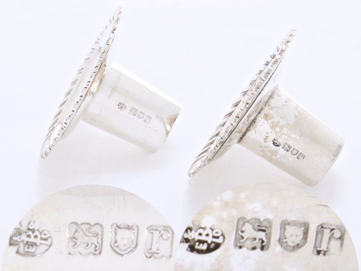 Zilveren kaars houders, massief sterling zilver