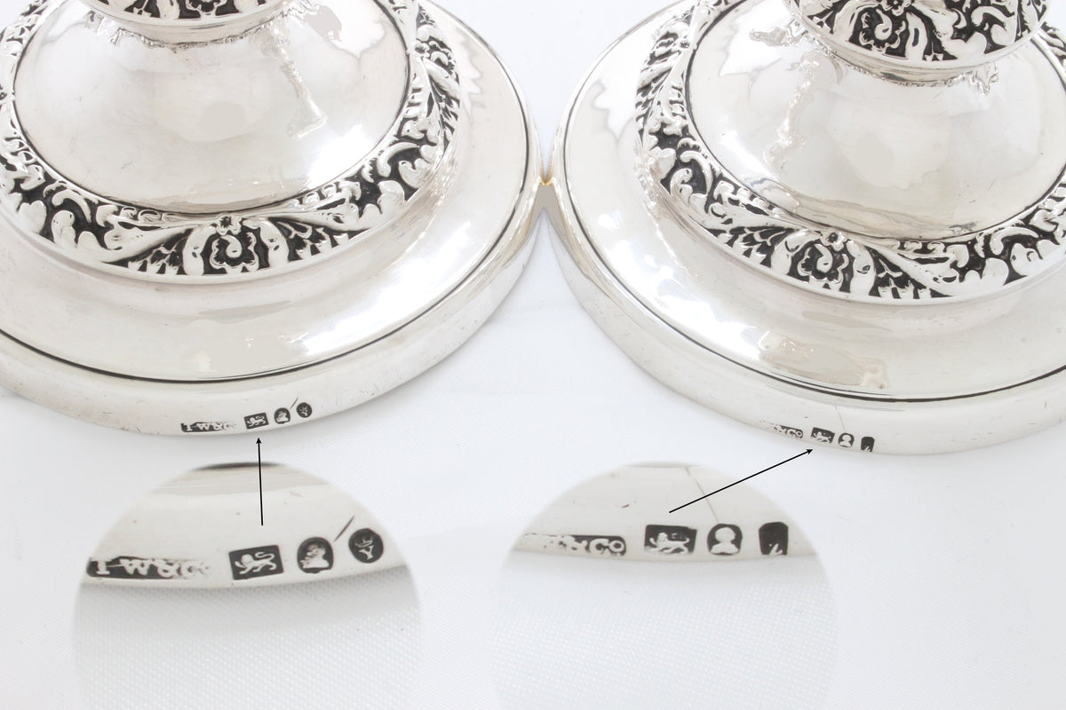 Georgische zilveren kaarsenhouders 1821