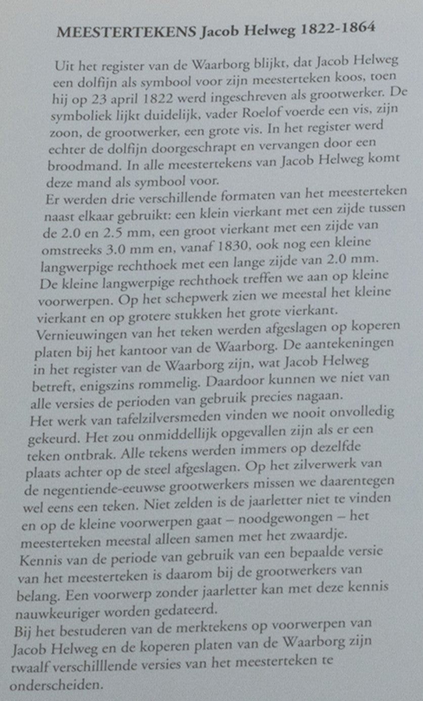 19e eeuws Nederlands zilveren blaker gemaakt door Jacob Helweg te Amsterdam