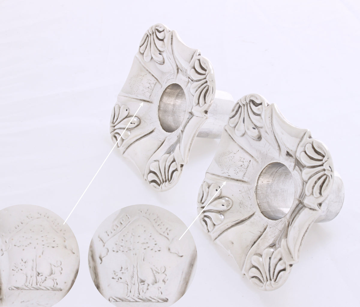 Antiek zilveren set kandelaars van vier 1833