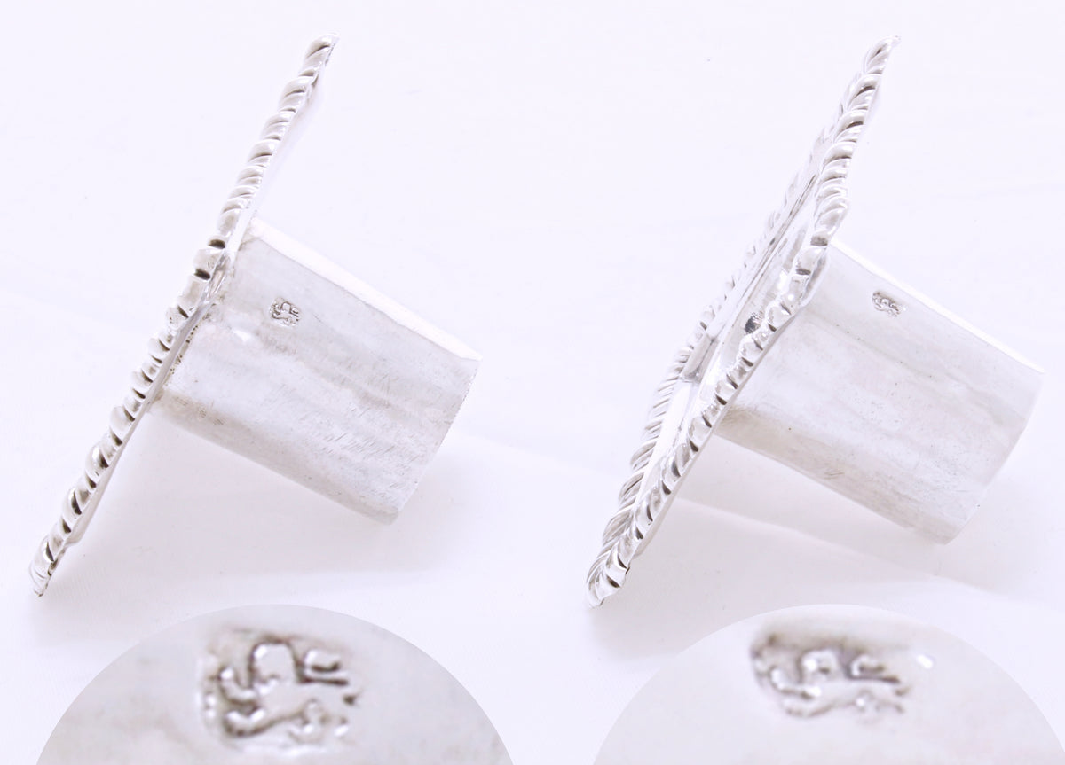 Antiek zilveren set kandelaars van vier 1770 - 1772