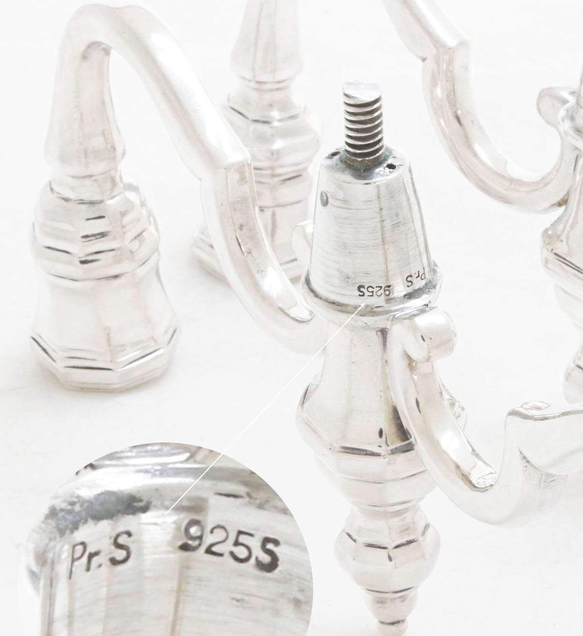 Deense Sterling 925 zilveren kandelaber 1,4 kg zilver