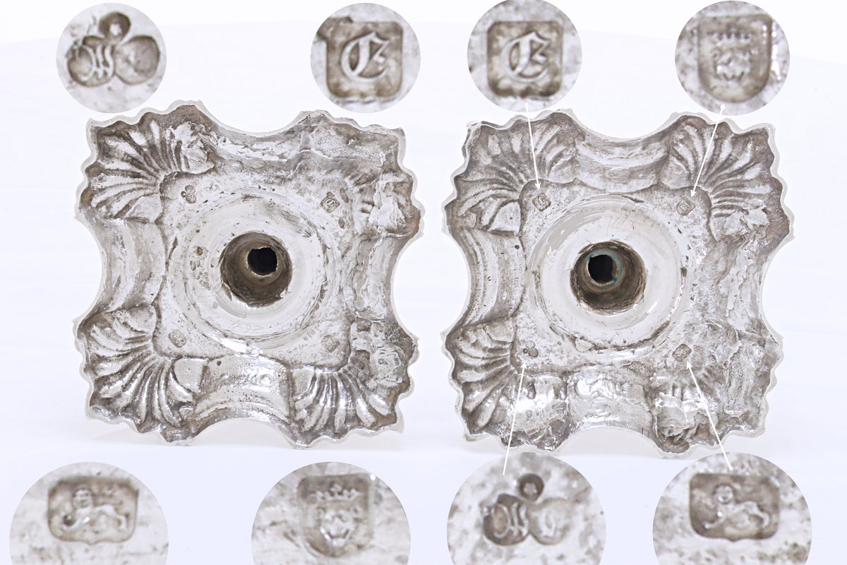 Massief Zilveren kandelaars George 2e