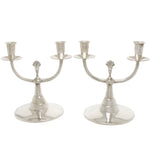 Art Deco Zweedse 2 armige zilveren kandelaber