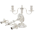 Engels zilveren kandelaber 1 liggend 1 staand