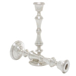 Hoge kandelaars Engels zilveren kandelaars 1 staand 1 liggend
