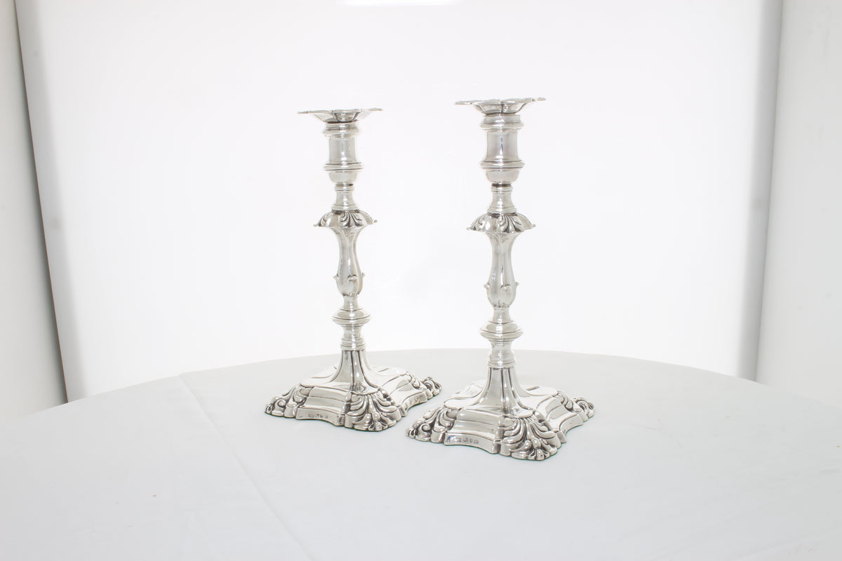 Antiek zilveren set kandelaars van vier 1833