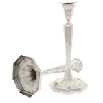 Massief zilveren kaars houder