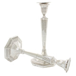 Massief zilveren kaars houder met decoratie