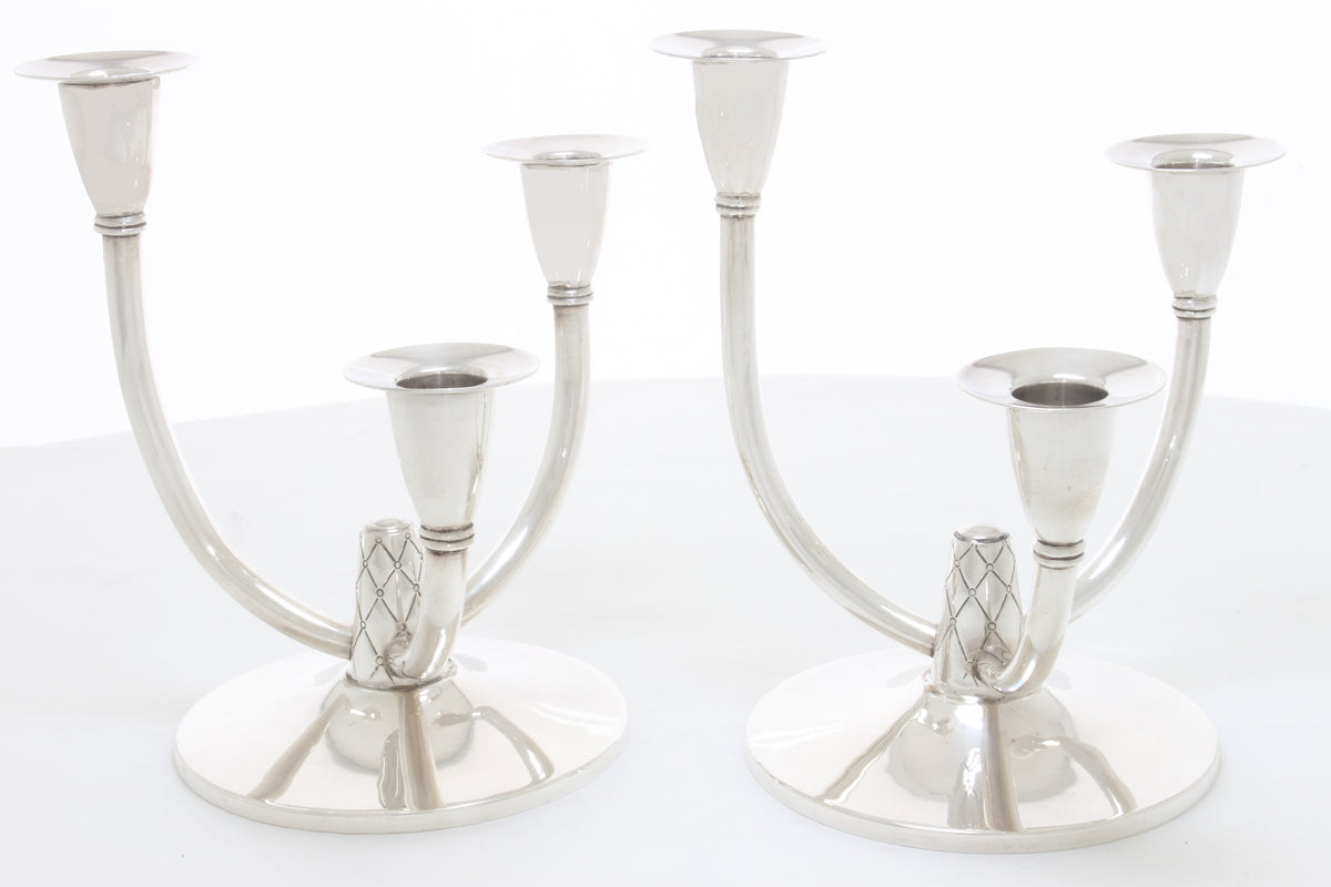 Modern silver candelabra by A E Jones A E J AEJ