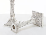 Neoclassical corinthian silver candlesticks