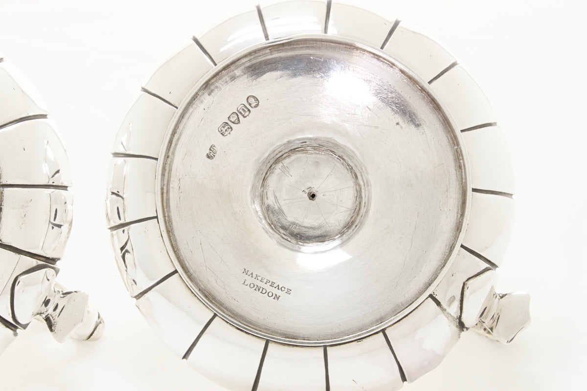 Onderkant zilveren blaker van massief zilver met keurmerken