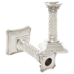 Two corinthian twirl neoclassical silver candlesticks England