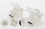 John en William Cafe antieke zilveren kandelaars met losse scones, sterling 925 zilver